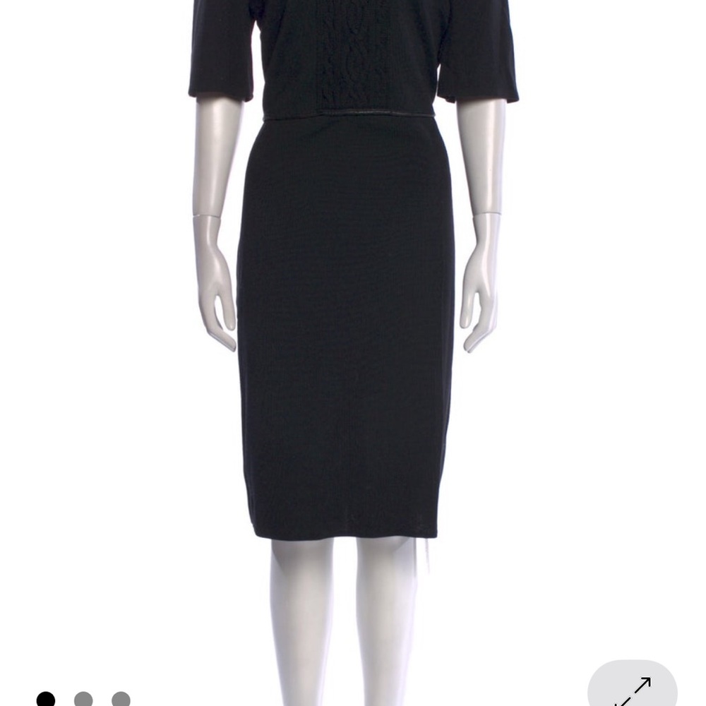 St. John Classic Black Midi Dress